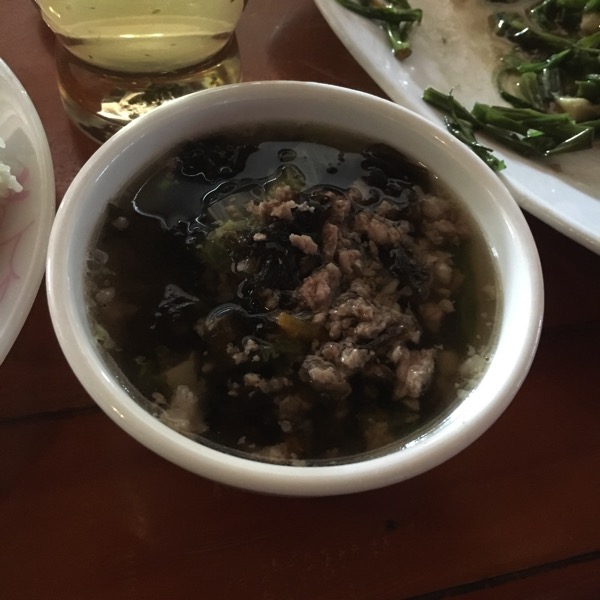 海苔と豚肉のスープ